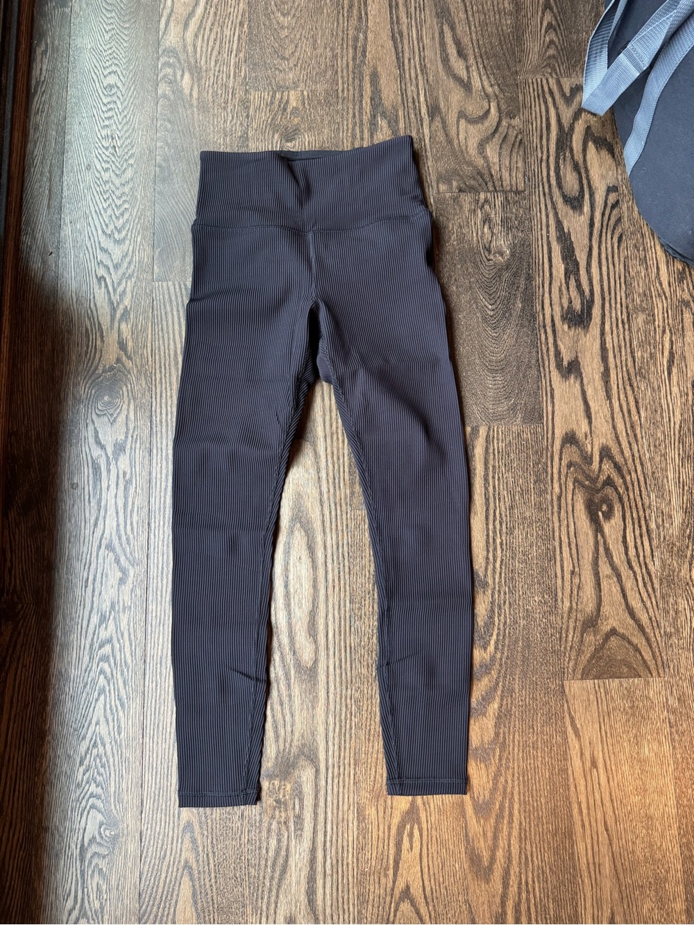 Athleta Black Ribbed High-Waist Leggings
